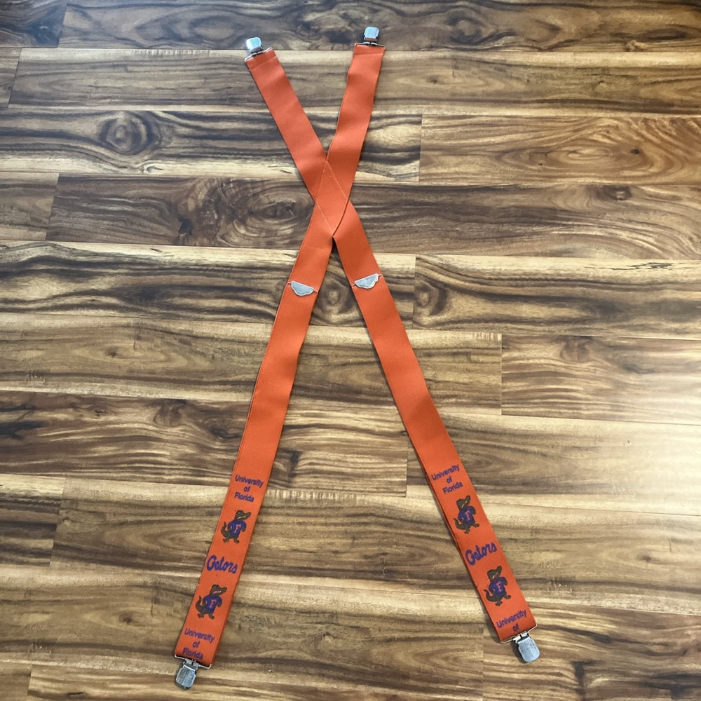 Vtg NCAA University of Florida Gators Suspenders by Pelican Orange & Blue